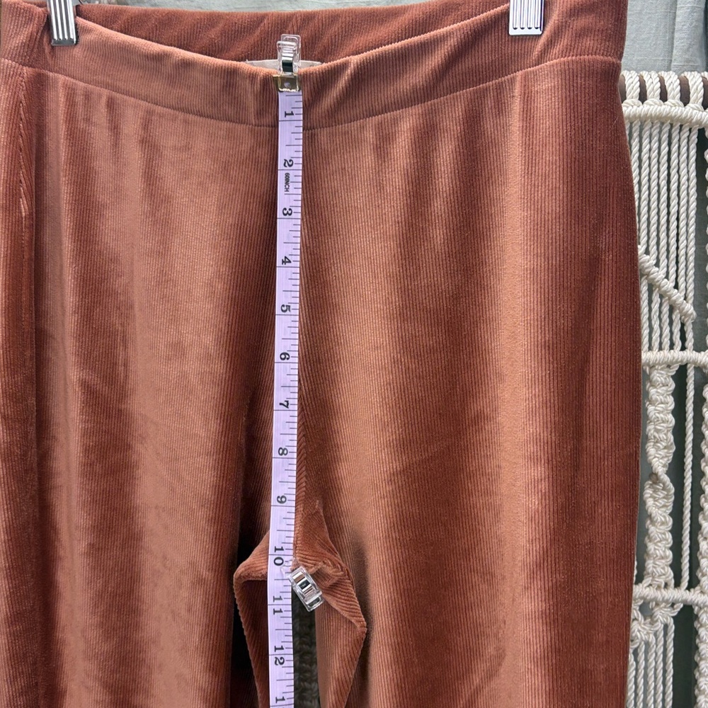 Altar’d State Velvety Ribbed Flared Pants - Rust | Medium - Picture 9 of 11